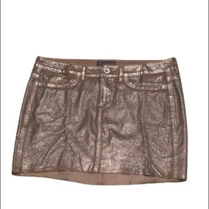 GUESS Coated Metallic Mini Skirt Bronze